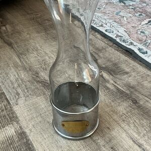 Elegant Glass and Metal Carafe with Gold Accent
